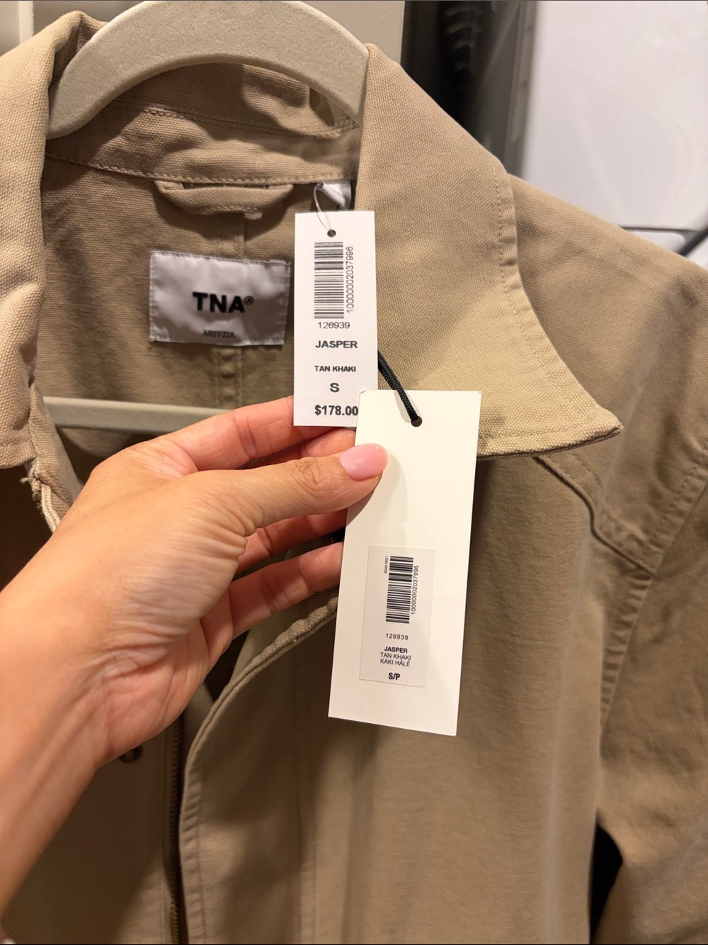 TNA Women’s Beige Field Jacket with Front Flap Pockets - Picture 3 of 3